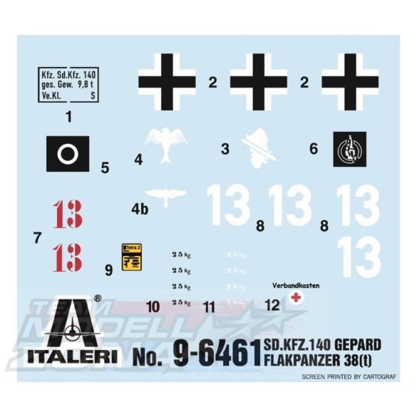 Italeri 1:35  Ger. Sd.Kfz.140 Flakpanzer 38 Gep. makett