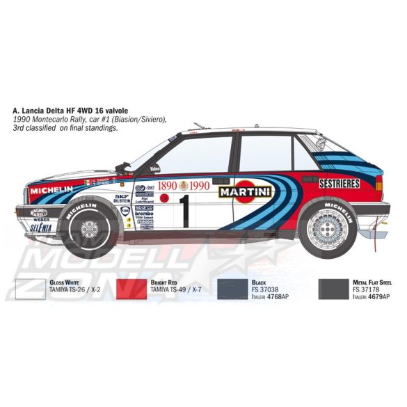 Italeri - 1:12 Lancia Delta HF integrale 16v - makett