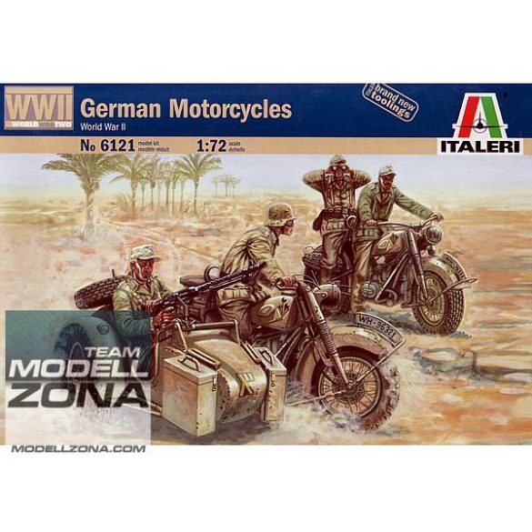Italeri - 1:72 WWII Deutsche Motorräder - makett