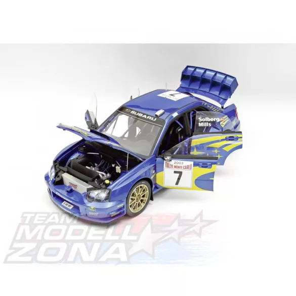 1:8 IXO Subaru Impreza Rally MC 2003 - FÉMELEMEKKEL - PRÉMIUM ÉPÍTŐKÉSZLET