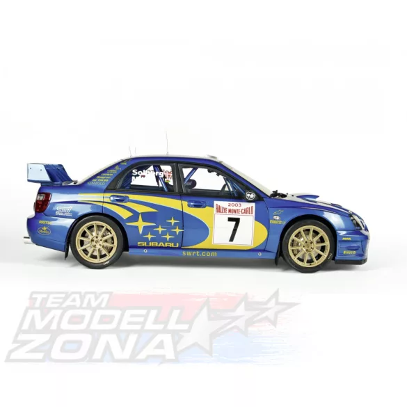 1:8 IXO Subaru Impreza Rally MC 2003 - FÉMELEMEKKEL - PRÉMIUM ÉPÍTŐKÉSZLET