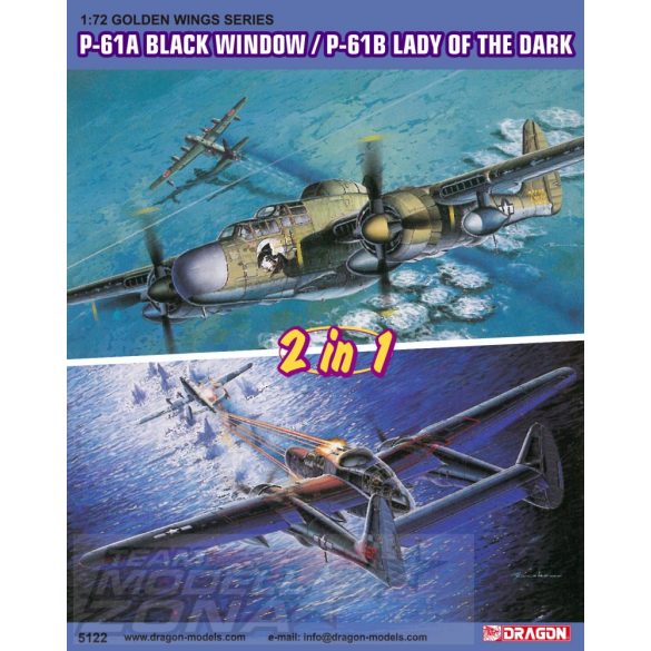 Dragon - 1:72 P-61A Black Widow / P-61B Lady of Dark - makett 2 az 1-ben 