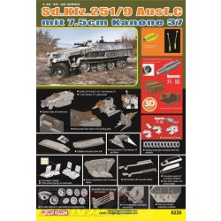 Dragon 1:35 Sd.Kfz.251/9Ausf.C m.7.5cm  Kanone37 makett