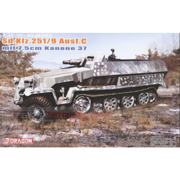 Dragon 1:35 Sd.Kfz.251/9Ausf.C m.7.5cm  Kanone37 makett