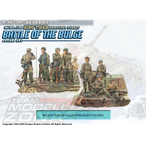 Dragon 1:35 Sd.Kfz.182 Kingtiger Henschel Turret, s.Pz.Abt.501 (Battle of the Bulge) makett