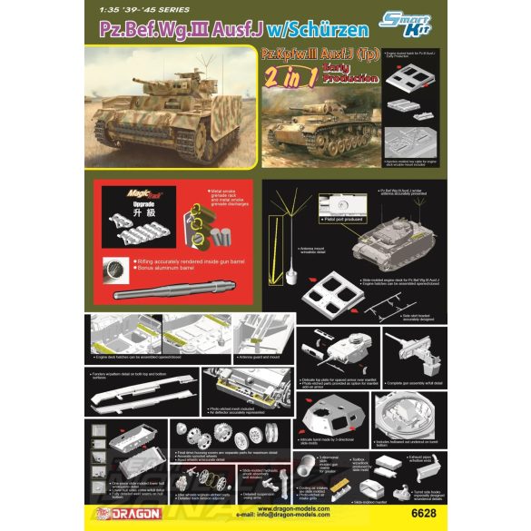 Dragon 1:35 Pz.Bef.Wg.III Ausf.J /Pz.III  Ausf.J makett