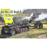 Dragon 1:35 Sd.Kfz.10 Ausf.A + 10.5cm le.FH.18/40 makett