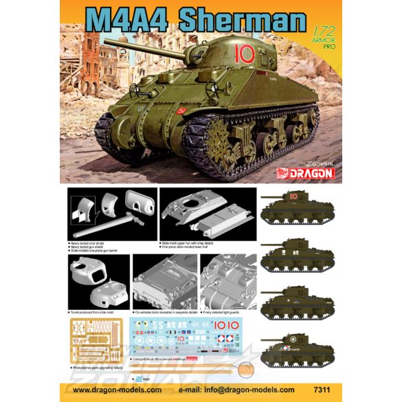 Dragon 1:72 M4A4 Sherman makett