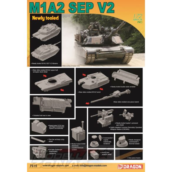 Dragon 1:72 M1A2 SEP V2 Abrams makett
