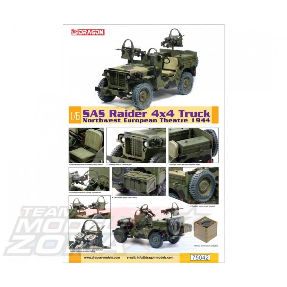 Dragon 1:6 SAS 4x4 Truck Northwest Europe 1944 makett