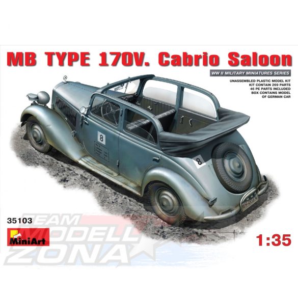MiniArt 1:35 Motor Vehicle TYPE 170V Cabrio makett
