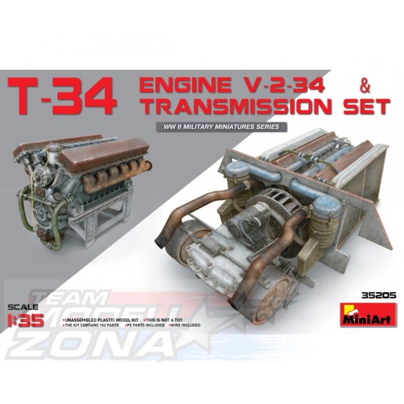 MiniArt - 1:35 - T-34 Motor (V-2-34) - makett