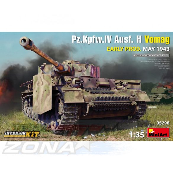 MiniArt 1:35 Ger. Pz.Kpfw.IV Ausf.H (V) Ear.Int. makett