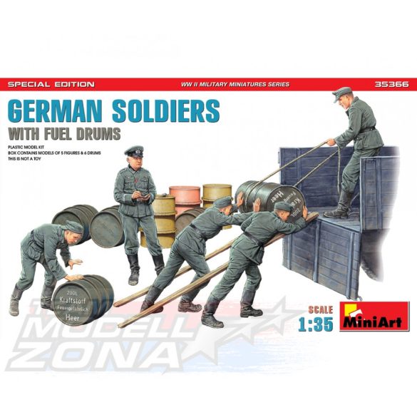 MiniArt  1:35 Fig. Ger. Soldiers w/Fuel Drums SE makett