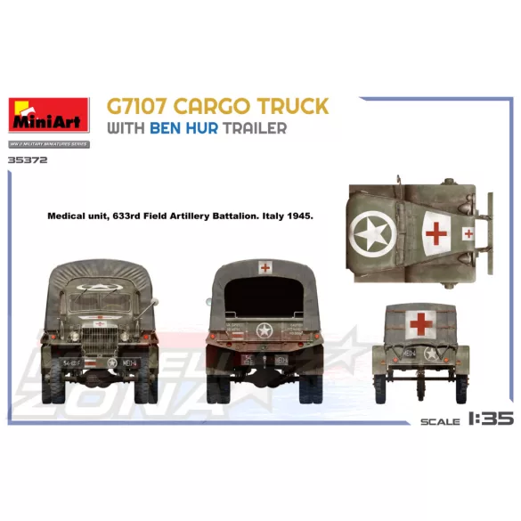 Mini Art 1:35 G7107 1,5T 4X4 Cargo Truck  m. Anh. makett