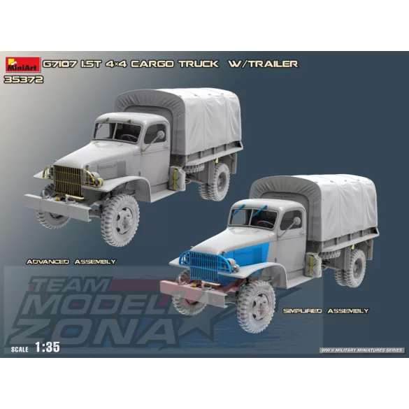 Mini Art 1:35 G7107 1,5T 4X4 Cargo Truck  m. Anh. makett