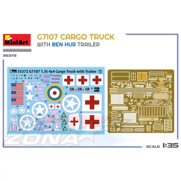 Mini Art 1:35 G7107 1,5T 4X4 Cargo Truck  m. Anh. makett