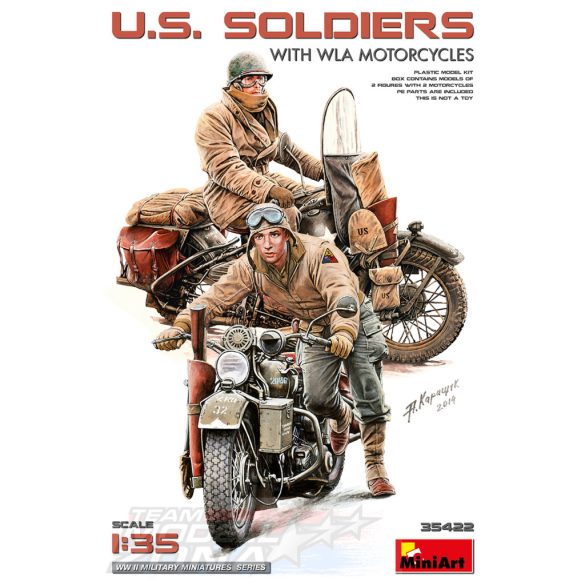 MiniArt 1:35 U.S. SOLDIERS WITH WLA MOTORCYCLES makett