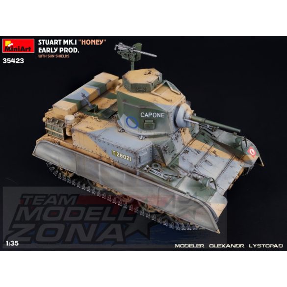 MIniArt Stuart Mk.I “Honey” Early Prod. w/Sun Shields makett