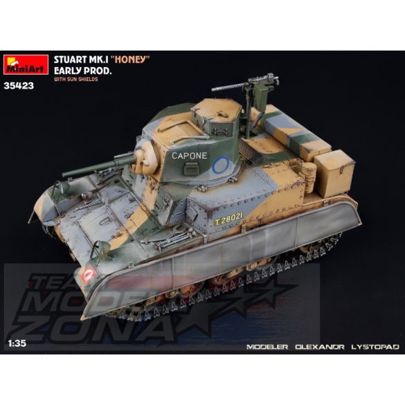 MIniArt Stuart Mk.I “Honey” Early Prod. w/Sun Shields makett