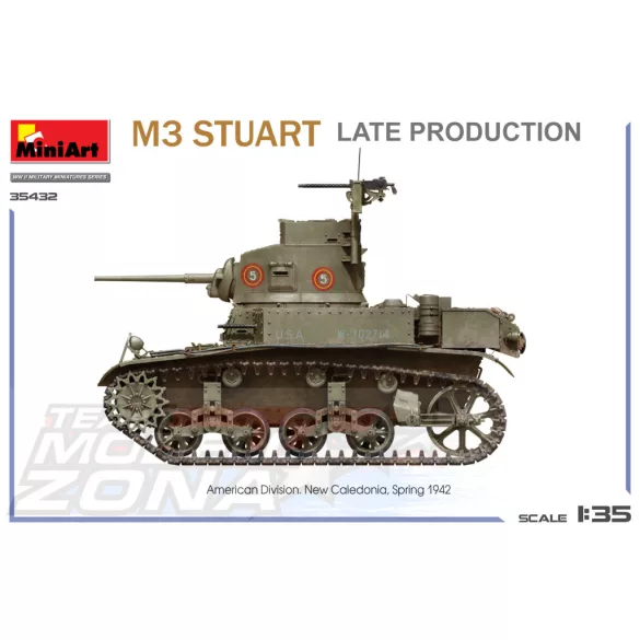 MiniArt 1:35 M3 Stuart Light Tank. Late  Prod. makett