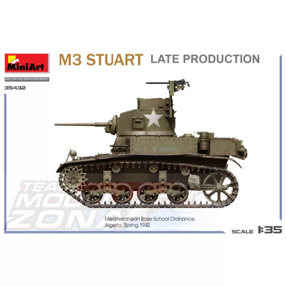 MiniArt 1:35 M3 Stuart Light Tank. Late  Prod. makett