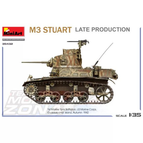 MiniArt 1:35 M3 Stuart Light Tank. Late  Prod. makett