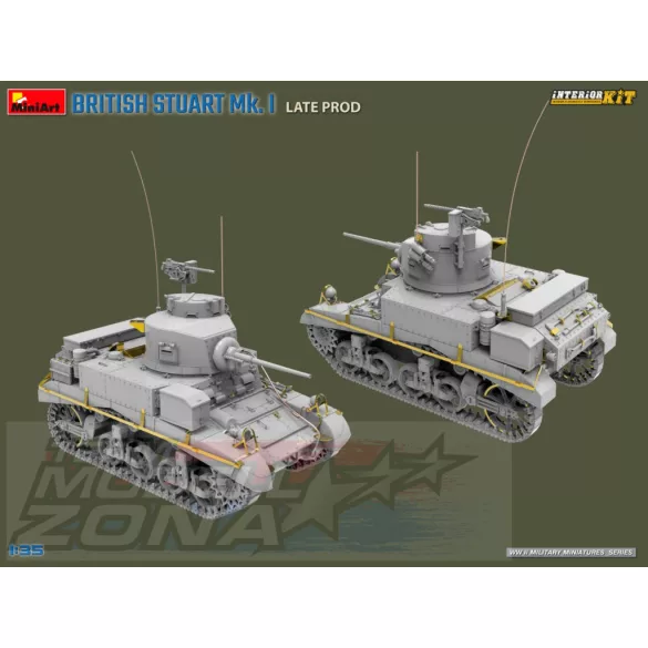 MiniArt 1:35 BRITISH STUART Mk. I LATE PROD. INTERIOR KIT makett
