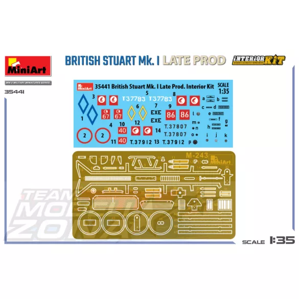 MiniArt 1:35 BRITISH STUART Mk. I LATE PROD. INTERIOR KIT makett