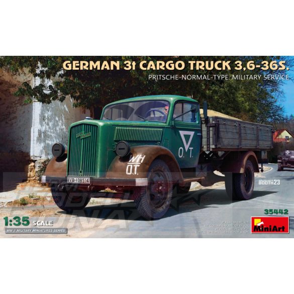 MiniArt - 1:35 GERMAN 3T CARGO TRUCK 3,6-36S. PRITSCHE-NORMAL-TYPE. MILITARY SERVICE - makett