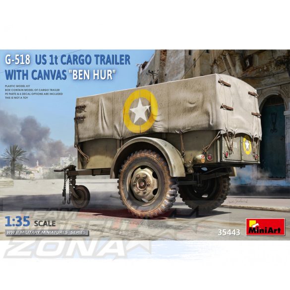 MiniArt 1:35 US 1ton. Cargo Trailer Ben Hur makett