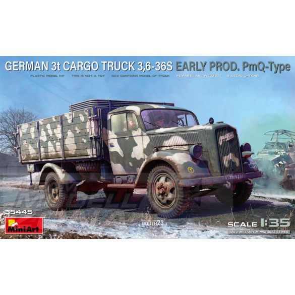 MiniArt 1:35 GERMAN 3t CARGO TRUCK 3,6-36S EARLY PROD. PmQ-Type makett