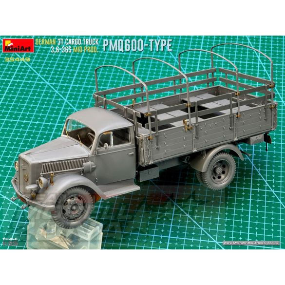  Miniart 1:35 GERMAN 3T CARGO TRUCK 3,6-36S MID PROD. PMQ600-TYPE makett