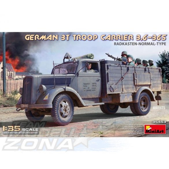 MiniArt 1:35 Ger. 3t Troop Carrier 3,6-36S RK-No makett