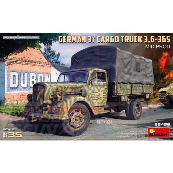  Miniart 1:35 GERMAN 3T CARGO TRUCK 3,6-36S MID PROD makett