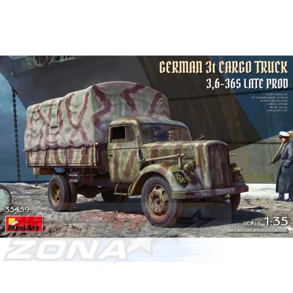 Mini Art 1:35 Ger. 3t Cargo Truck 3,6-36S La.Pr. makett
