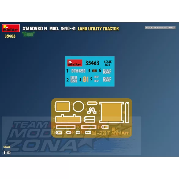 MIniArt 1:35 LAND UTILITY TRACTOR STANDARD N “Green” Mod. 1940-41 Makett