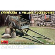 MiniArt 1:35 Farm Cart w/ Village Accessories makett