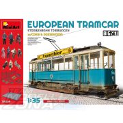 MiniArt 1:35 Diorama Tramcar w/Crew/Pass./Base makett