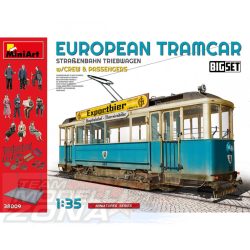 MiniArt 1:35 Diorama Tramcar w/Crew/Pass./Base makett