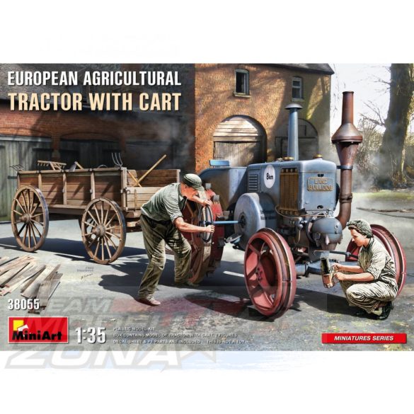 Mini Art 1:35 Euro. Agricult. Tractor w/Cart (2) makett