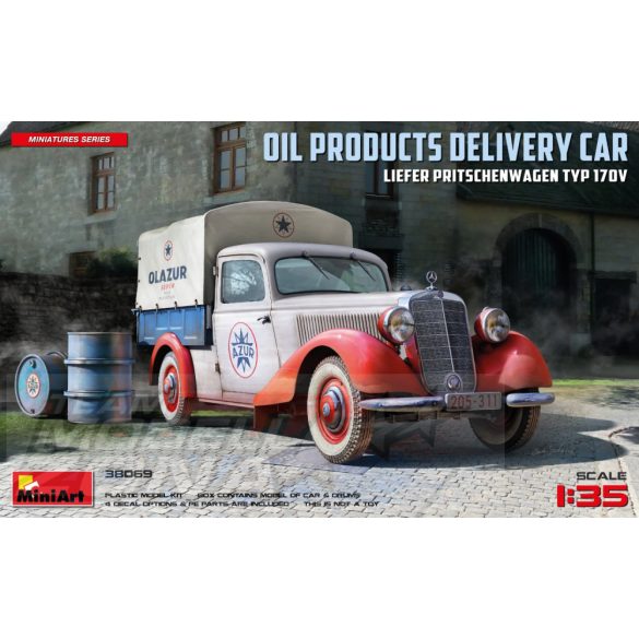 MiniArt OIL PRODUCTS DELIVERY CAR, LIEFER PRITSCHENWAGEN TYP 170V makett