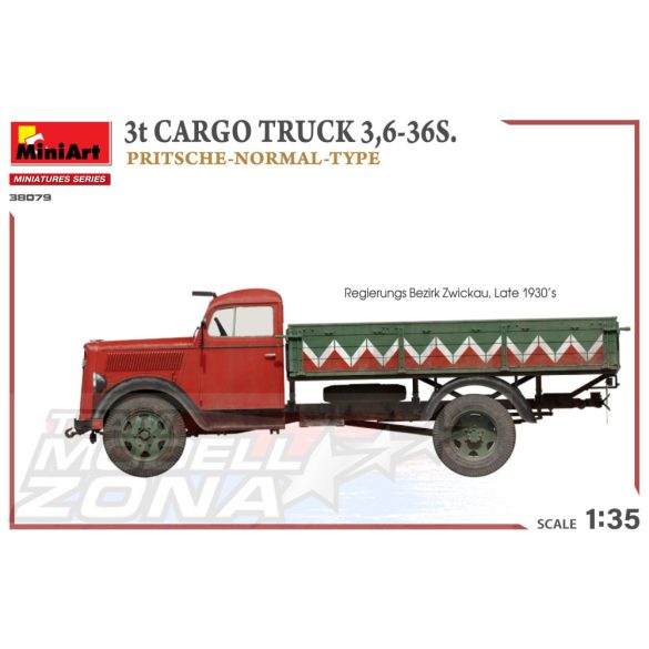 MiniArt 1:35 3t CARGO TRUCK 3,6-36S. PRITSCHE-NORMAL-TYPE makett