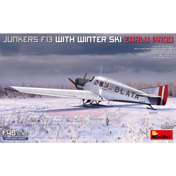 MiniArt 1:48 Junkers F13 m.Winter Ski.Early Pro. makett