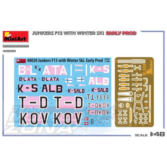 MiniArt 1:48 Junkers F13 m.Winter Ski.Early Pro. makett