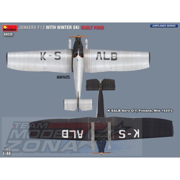 MiniArt 1:48 Junkers F13 m.Winter Ski.Early Pro. makett