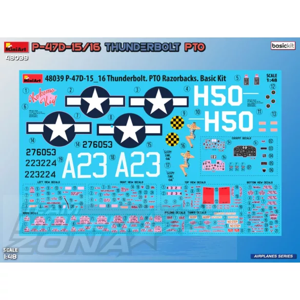 MiniArt 1:35 P-47D-15/16 THUNDERBOLT. PTO RAZORBACKS. BASIC KIT makett