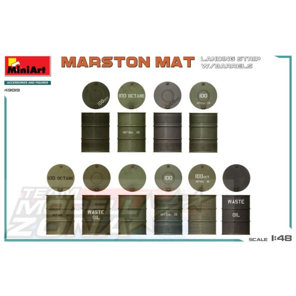 MiniArt 1:48 MARSTON MAT LANDING STRIP w/BARRELS makett