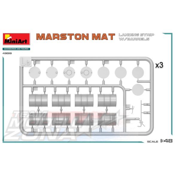 MiniArt 1:48 MARSTON MAT LANDING STRIP w/BARRELS makett