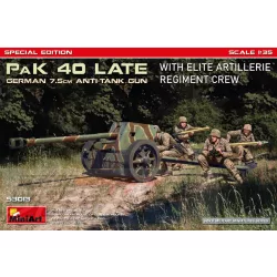   MiniArt 1:35 German 7.5cm PaK 40 Late w/Elite Artillerie Regiment Crew. SPECIAL EDITION Makett